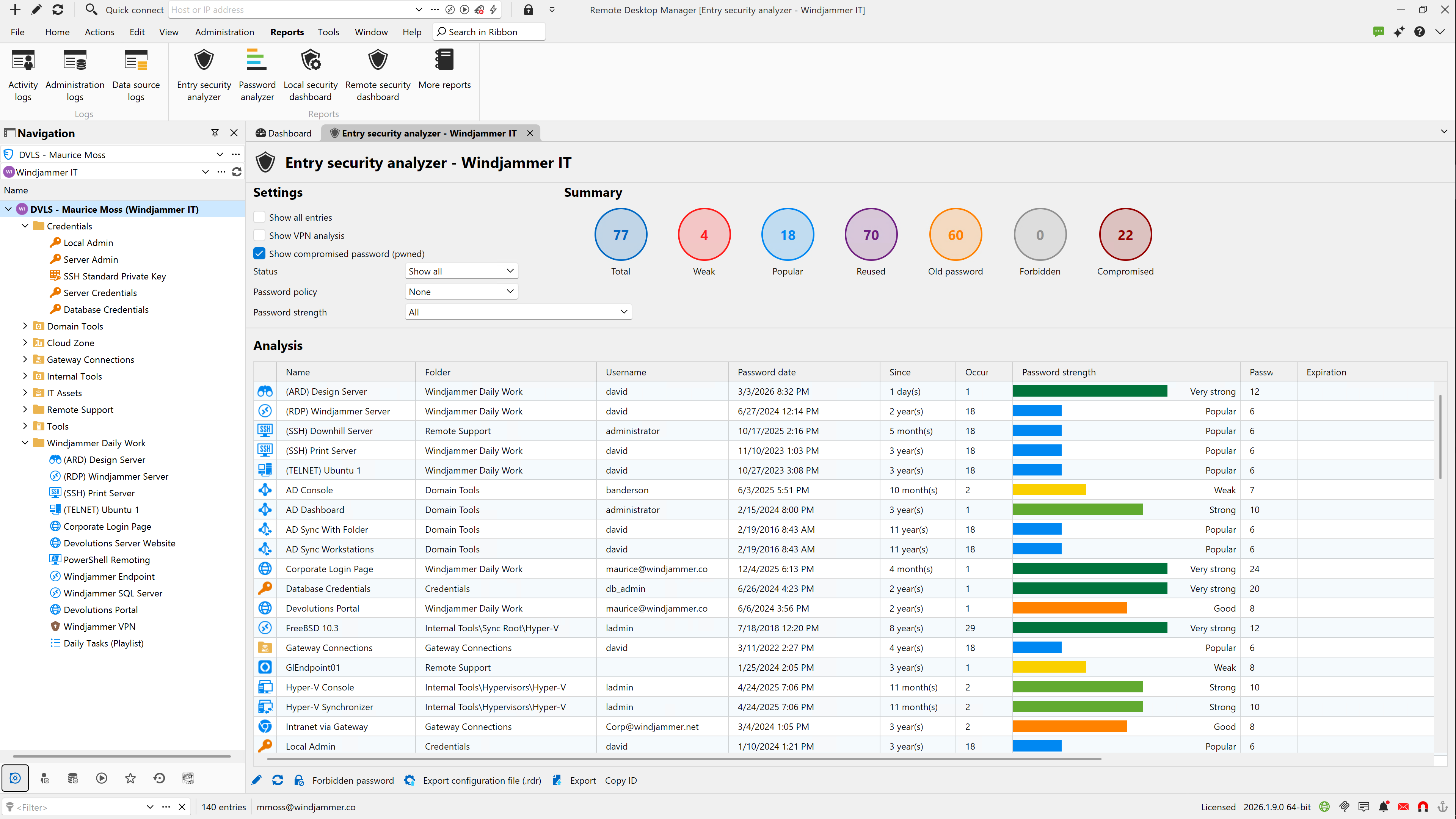 Run reports and logs to analyze entries and activities